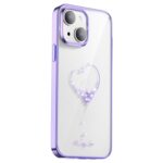 Kingxbar с кристали на Swarovski Apple IPhone 14 / лилав / - Image 2