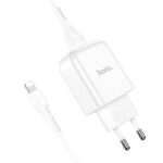 Адаптер HOCO 220V  N2 / 2.1A + Lightning USB бяло - Image 2