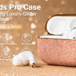 Kingxbar - Лицензиран калъф с камъни Swarovski за Apple AirPods PRO, розов