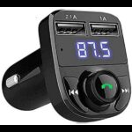 X8 - MP3 FM TRANSMITER 3.1A черен