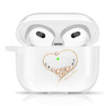 Kingxbar - Лицензиран калъф с камъни Swarovski за Apple AirPods 3, Прозрачен