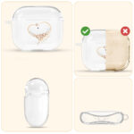Kingxbar - Лицензиран калъф с камъни Swarovski за Apple AirPods 3, Прозрачен - Image 4