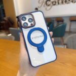 Калъф силикон MagStand Cover Прозрачен / Тъмносиня рамка / за iPhone 17
