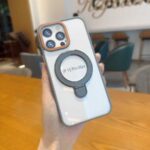 Калъф силикон MagStand Cover Прозрачен / Сива рамка / за iPhone 17