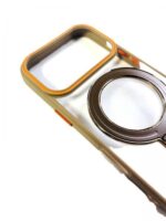 Калъф силикон MagStand Cover Прозрачен / Медно златна рамка / за iPhone 17 Pro Max - Image 2
